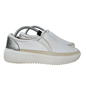 Vionic Kearny Shoes Womens Size 9 White Silver Slip On Platform Comfort‎ Casual